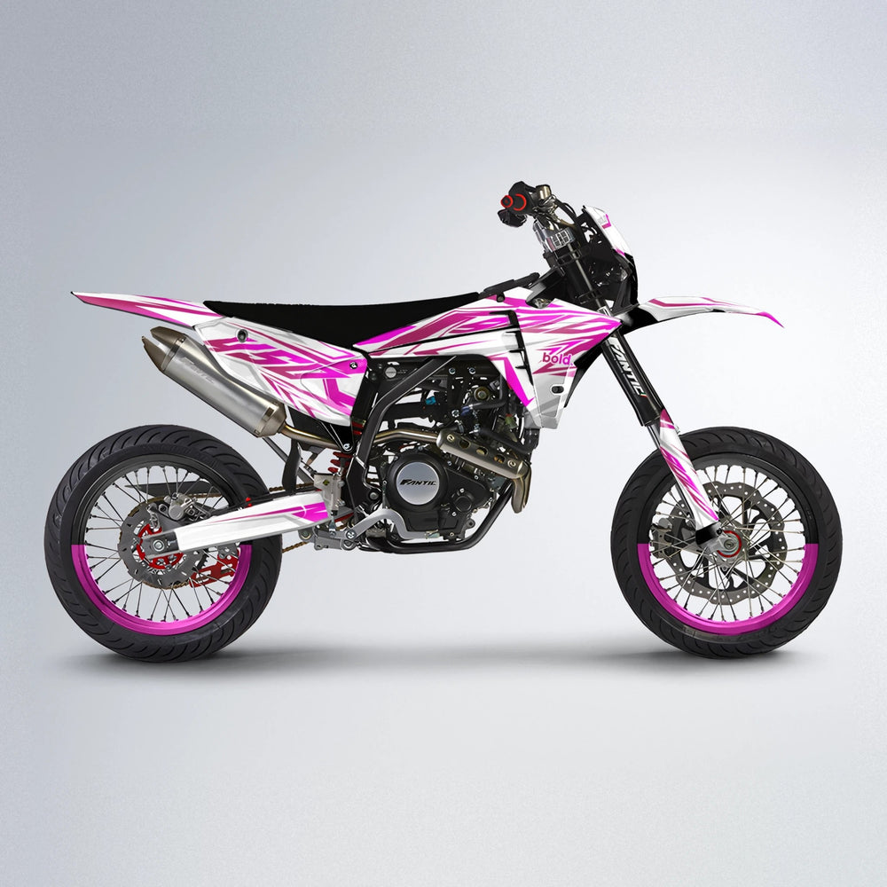OVERDRIVE Fantic supermoto graphics kit in Pink