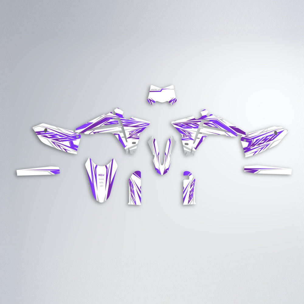 OVERDRIVE Fantic graphics kit parts layout in Purple