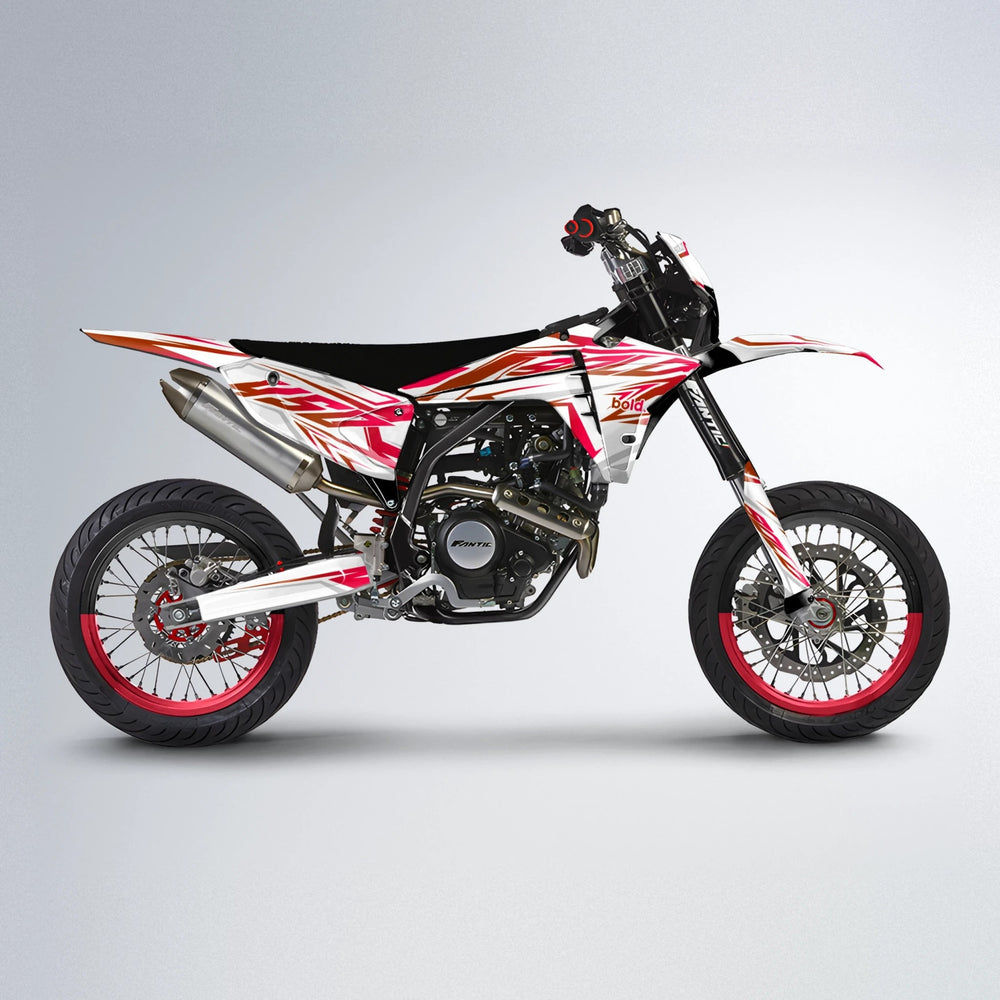 OVERDRIVE Fantic supermoto graphics kit in Red