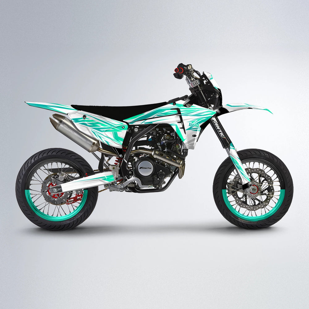 OVERDRIVE Fantic supermoto graphics kit in Teal