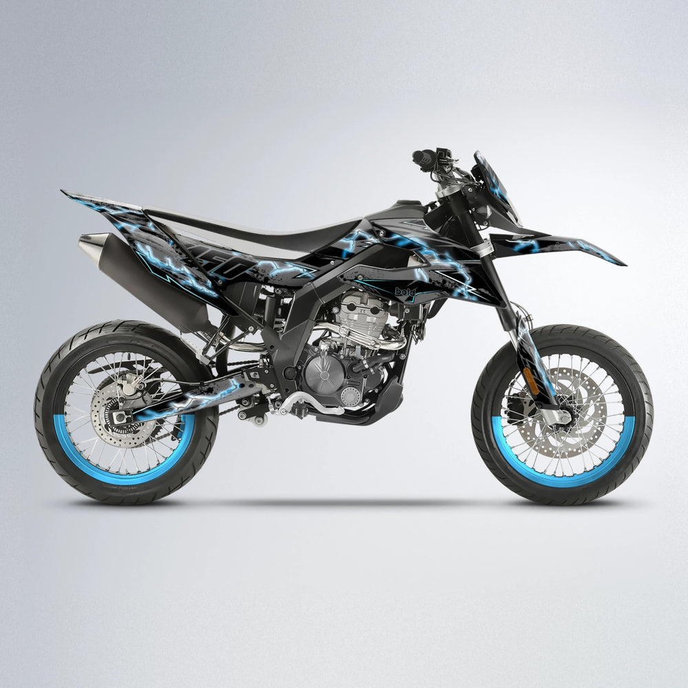 PATCHY Aprilia SX 125 supermoto graphics kit in Light Blue & White