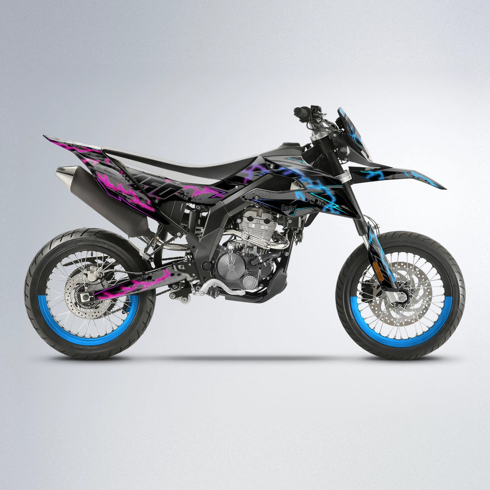 PATCHY Aprilia SX 125 supermoto graphics kit in Pink & Light Blue