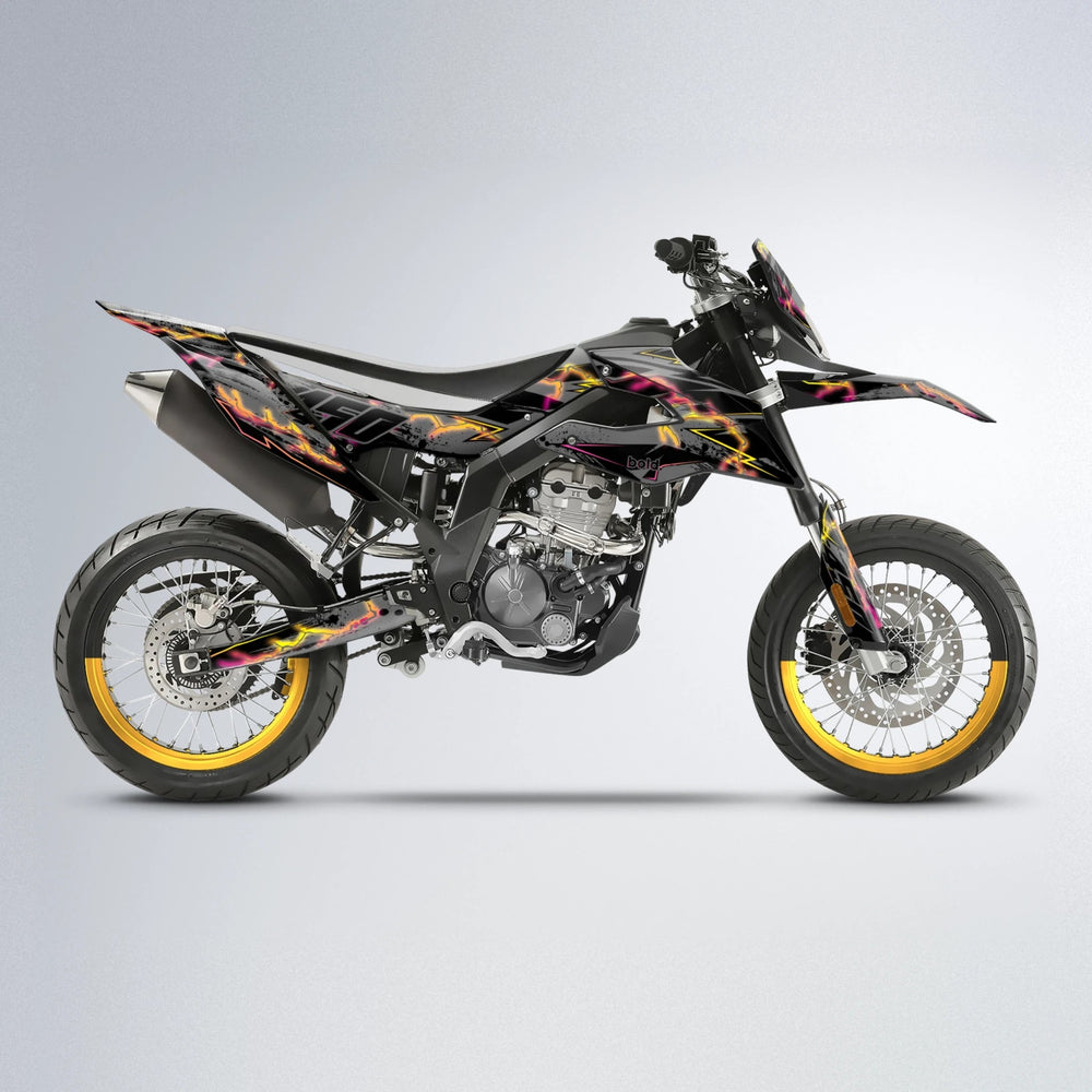 PATCHY Aprilia SX 125 supermoto graphics kit in Pink & Yellow