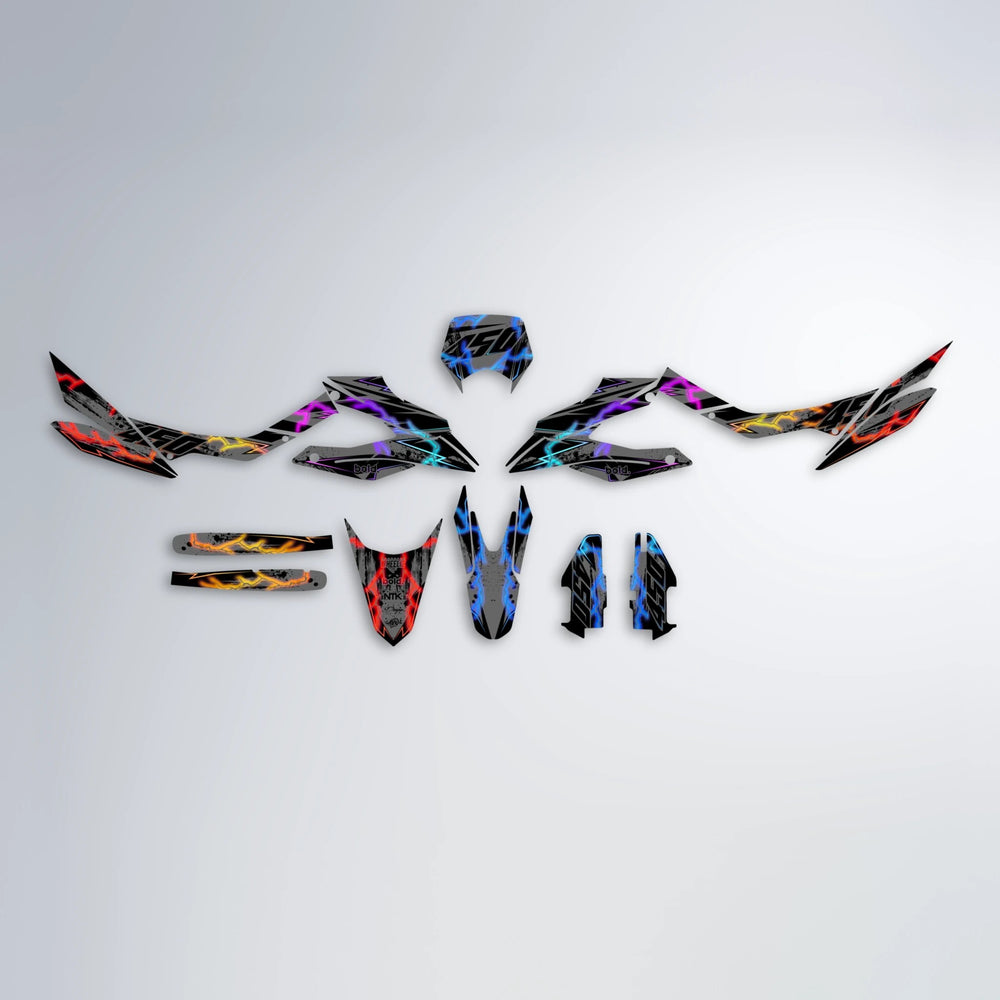 PATCHY Aprilia SX 125 graphics kit parts layout in Sunset Fade