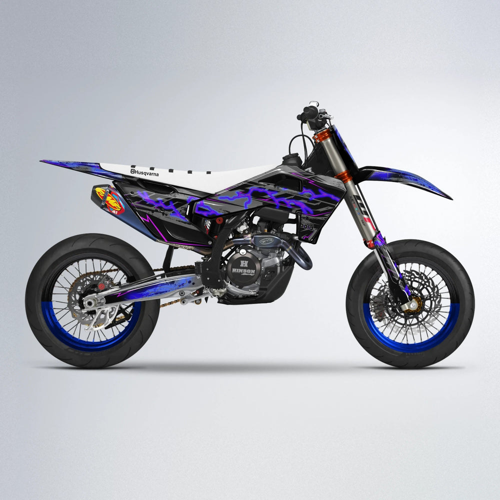 PATCHY Husqvarna FE/TE supermoto graphics kit in Blue