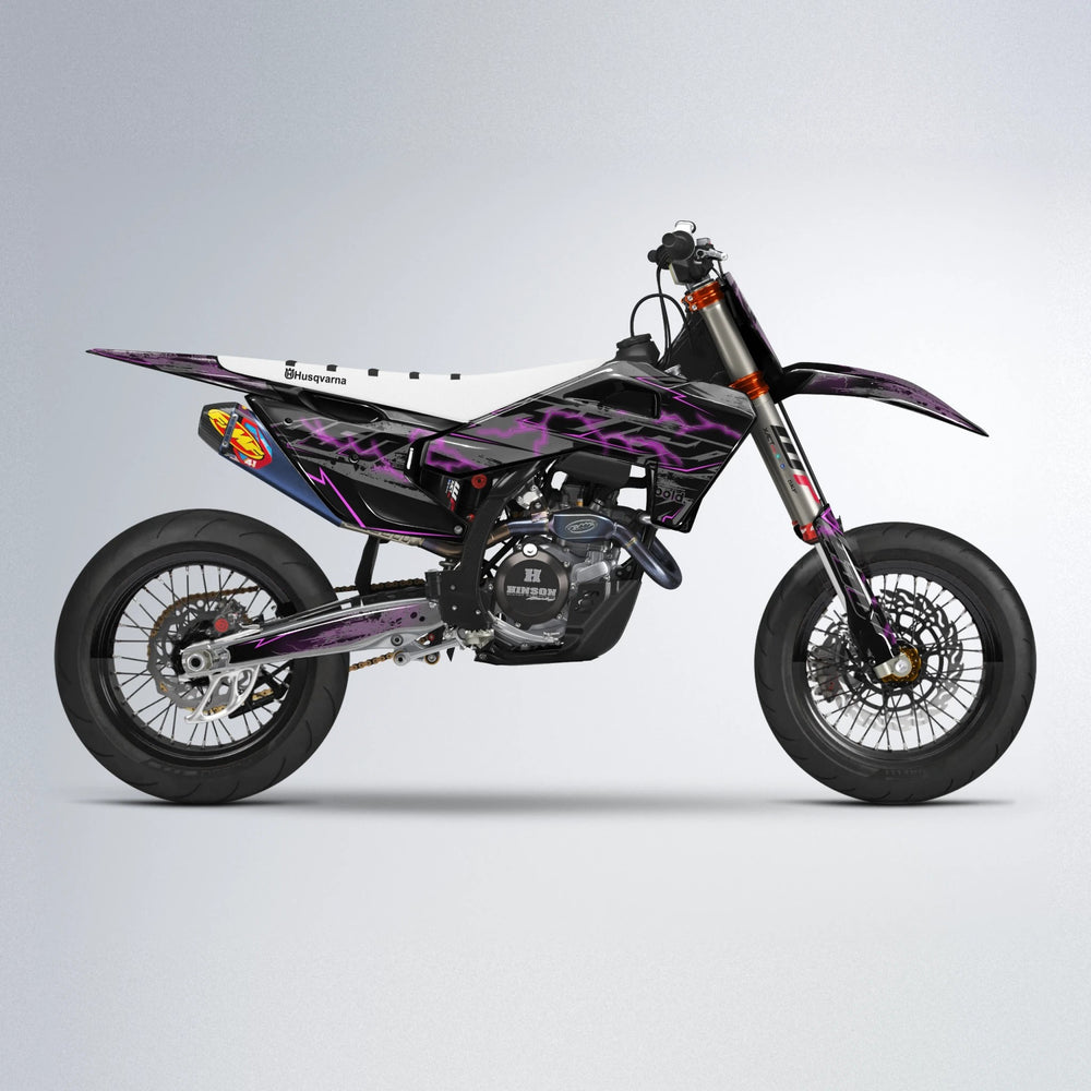 PATCHY Husqvarna FE/TE supermoto graphics kit in Custom Colour