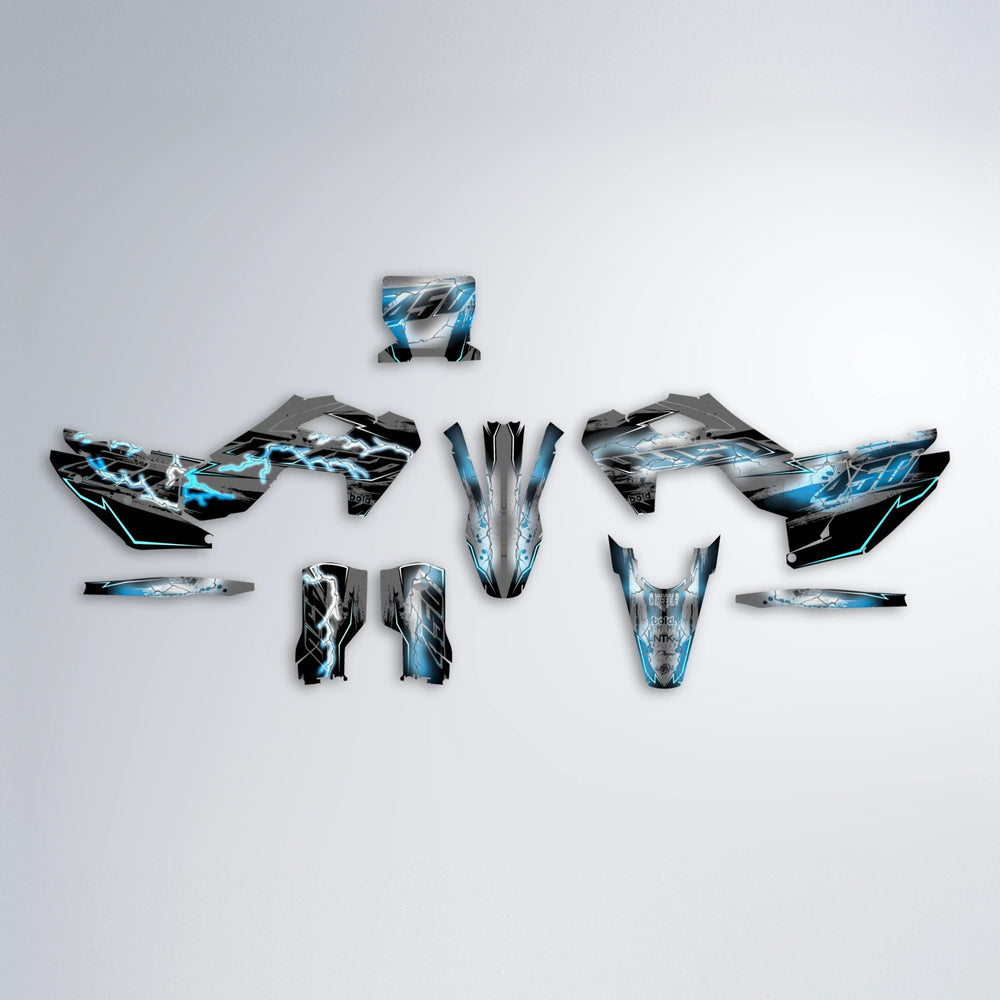PATCHY Husqvarna FE/TE graphics kit parts layout in Light Blue & White
