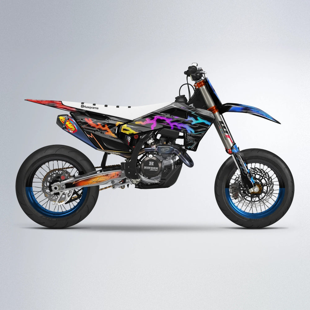 PATCHY Husqvarna FE/TE supermoto graphics kit in Sunset Fade