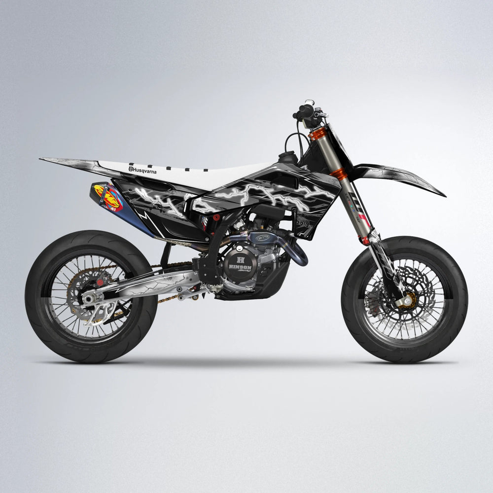 PATCHY Husqvarna FE/TE supermoto graphics kit in White