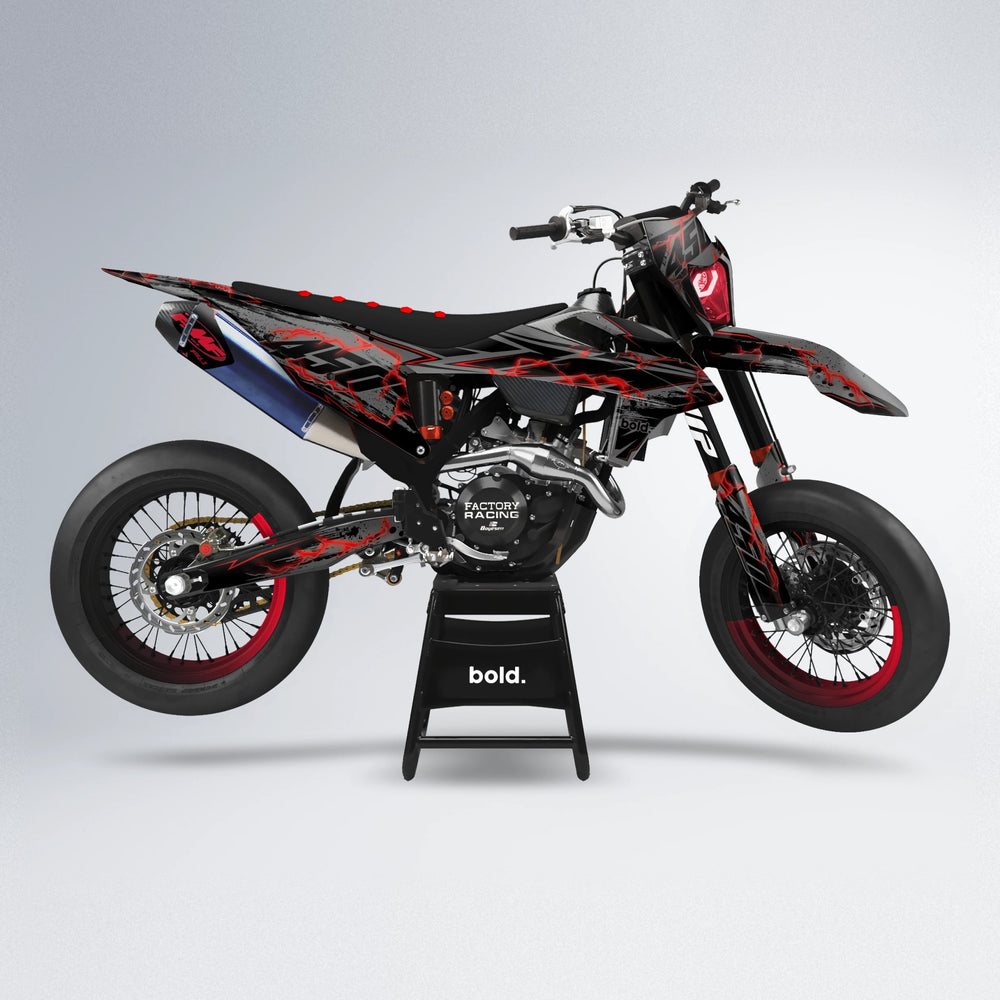 PATCHY supermoto graphics kit in Black & Red