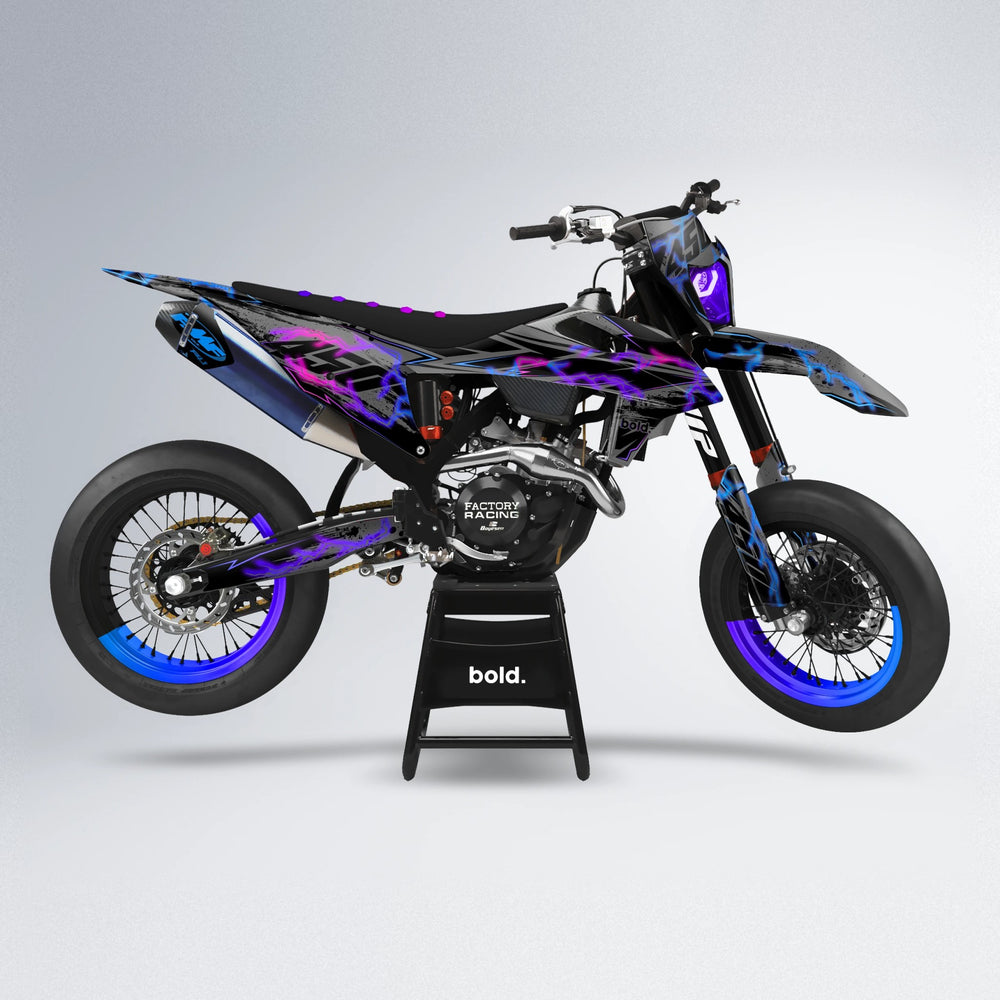 PATCHY supermoto graphics kit in Blue Purple Fade