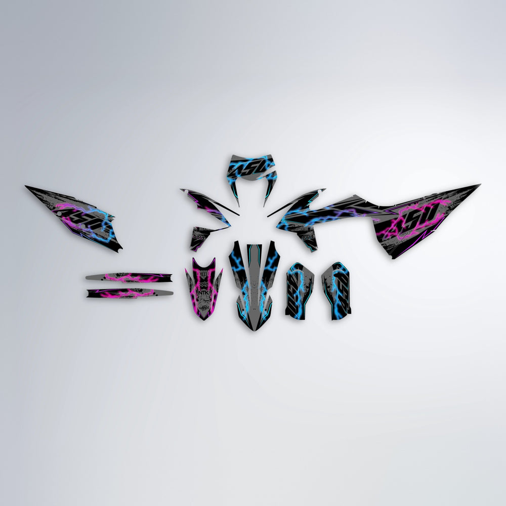 PATCHY graphics kit parts layout in Pink & Light Blue