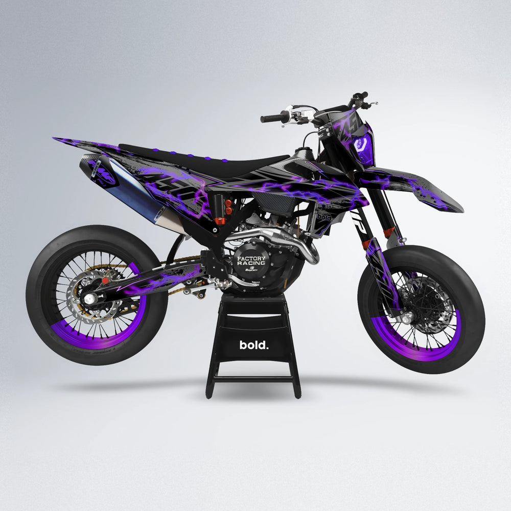 PATCHY supermoto graphics kit in Purple Chrome