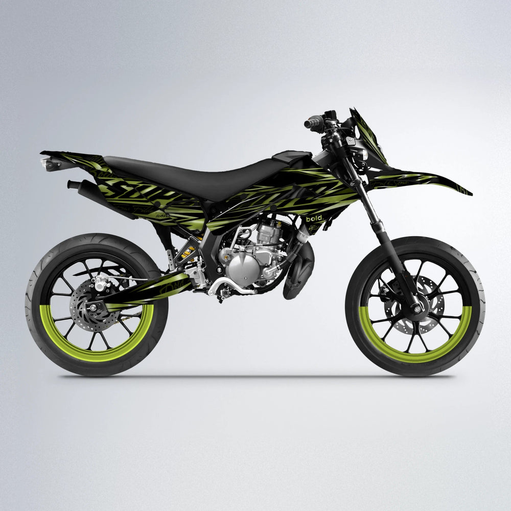 PHANTOM Derbi Senda supermoto graphics kit in Olive
