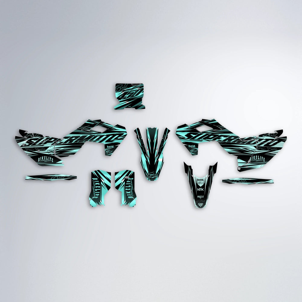 PHANTOM Husqvarna FE/TE graphics kit parts layout in Mint
