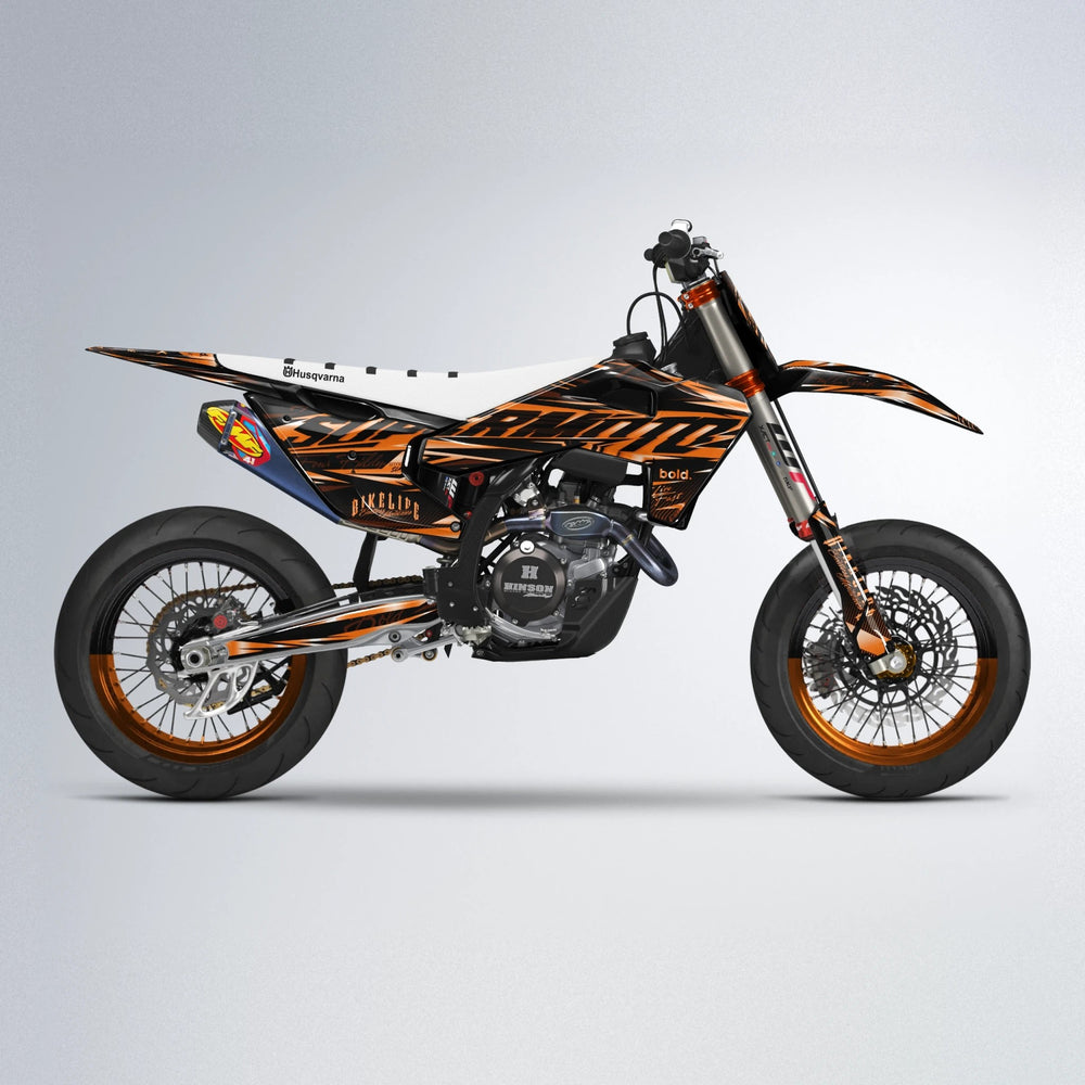 PHANTOM Husqvarna FE/TE supermoto graphics kit in Orange