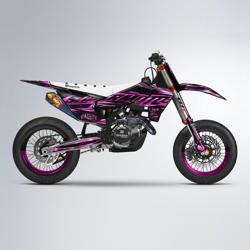 PHANTOM Husqvarna FE/TE supermoto graphics kit in Pink