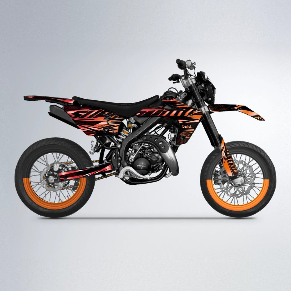 PHANTOM Rieju MRT supermoto graphics kit in Red & Orange