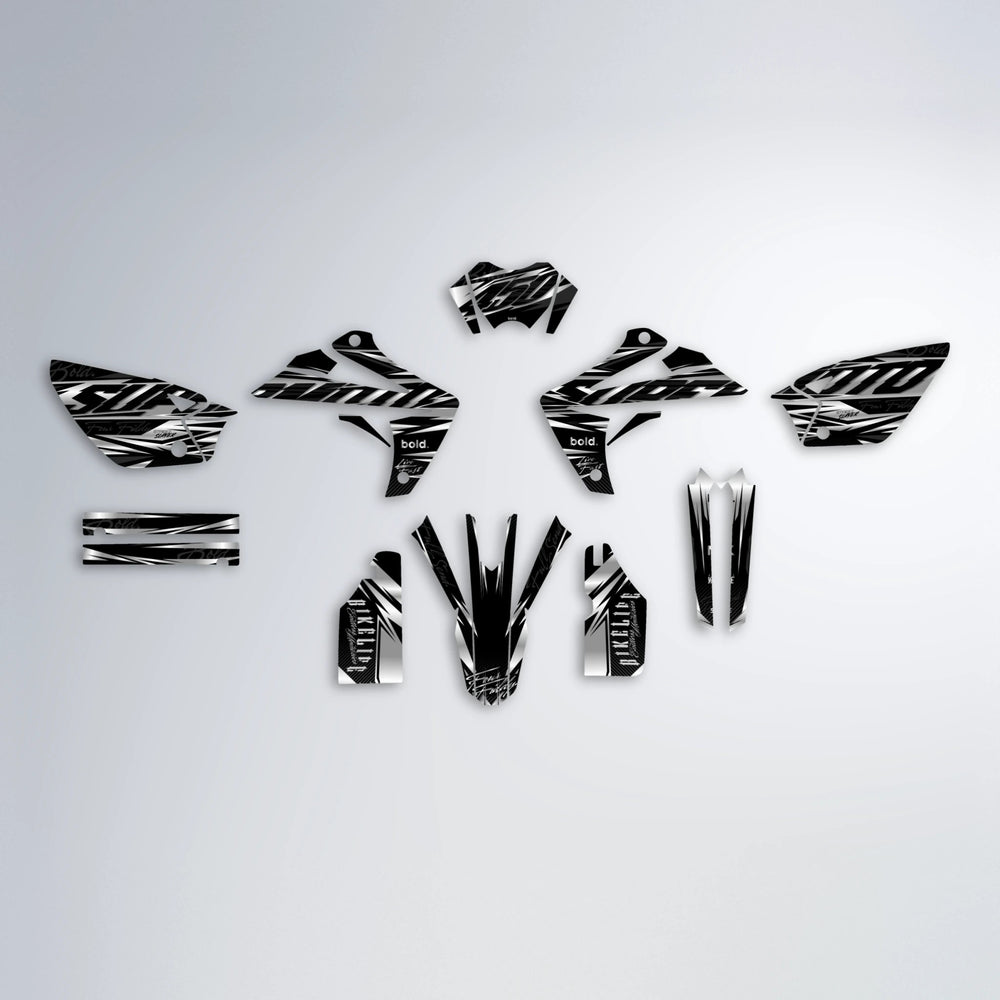 PHANTOM Rieju MRT graphics kit parts layout in White