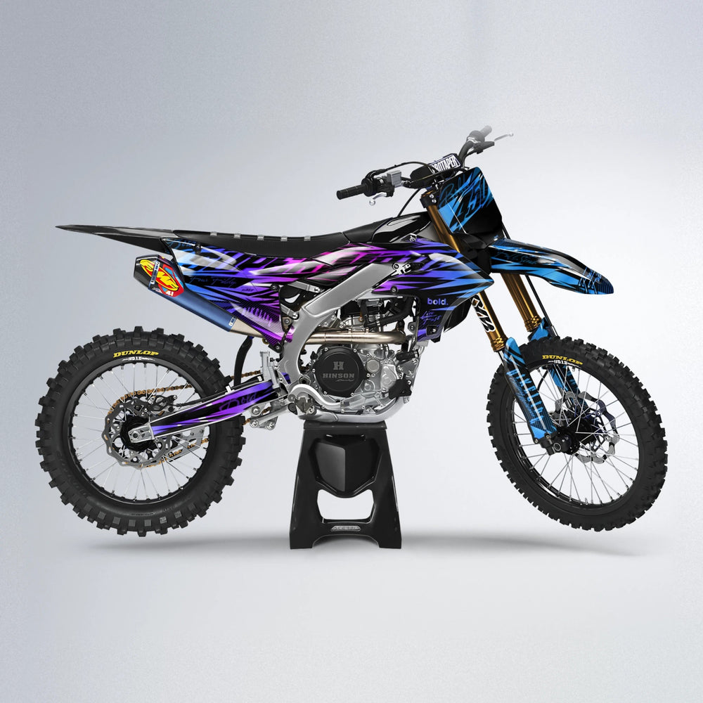 PHANTOM Yamaha YZF MX motocross graphics kit in Blue Purple Fade