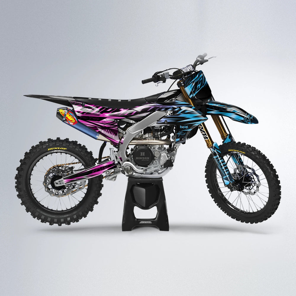 PHANTOM Yamaha YZF MX motocross graphics kit in Pink & Light Blue