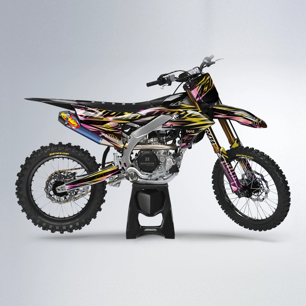 PHANTOM Yamaha YZF MX motocross graphics kit in Pink & Yellow