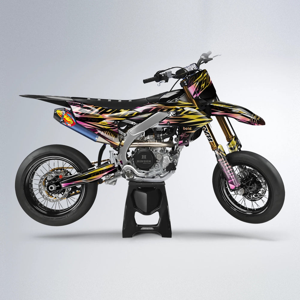 PHANTOM Yamaha YZF SM supermoto graphics kit in Pink & Yellow