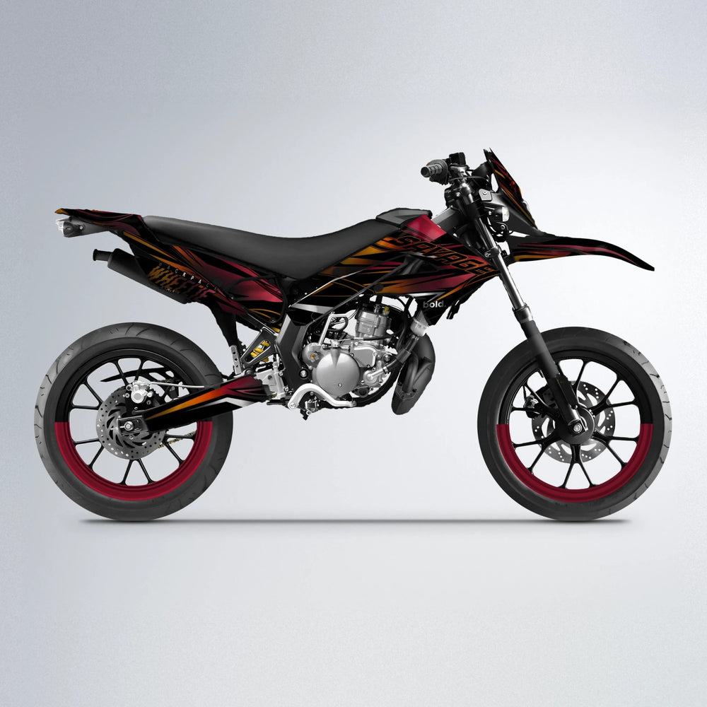PRESENCE Derbi Senda supermoto graphics kit in Black & Red
