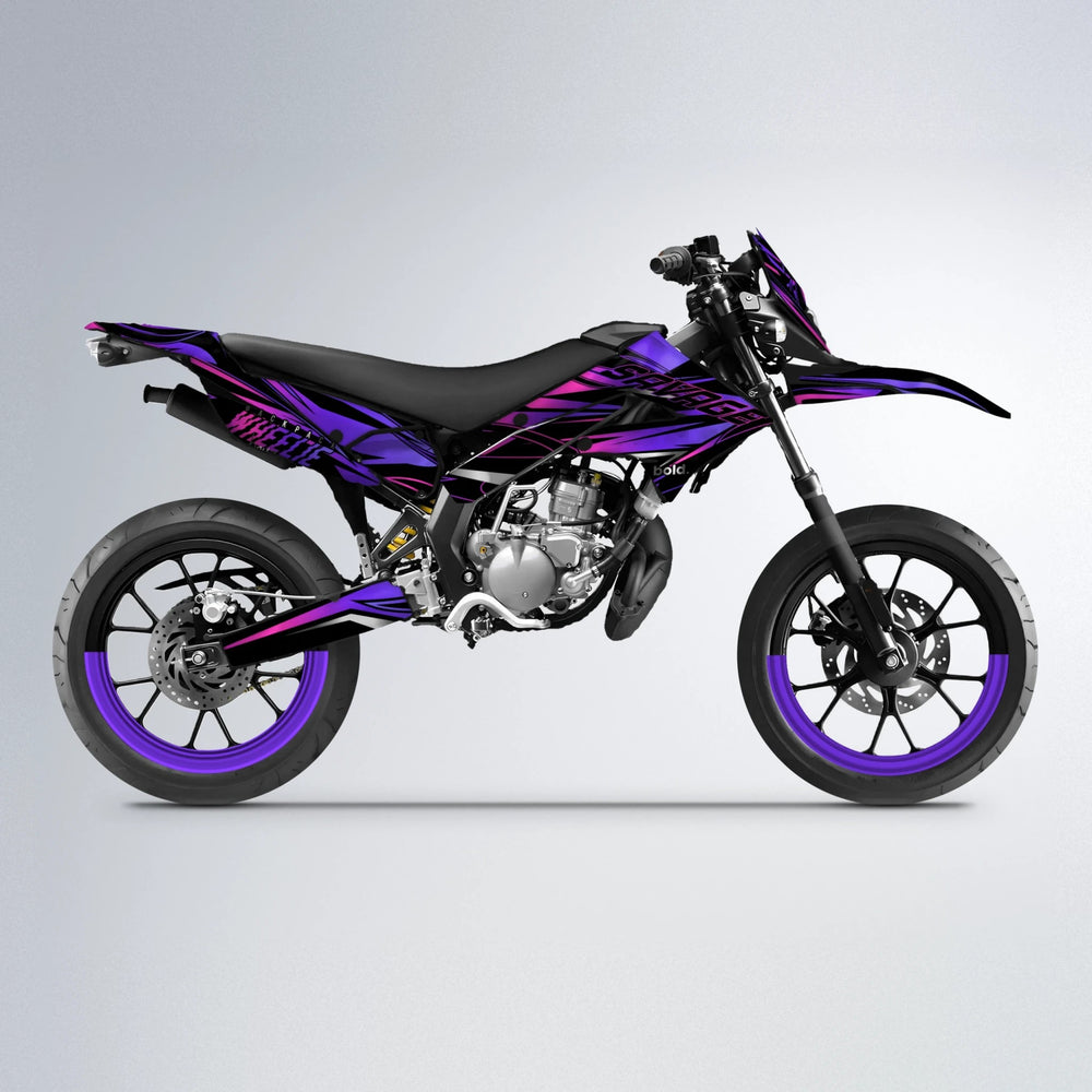 PRESENCE Derbi Senda supermoto graphics kit in Purple