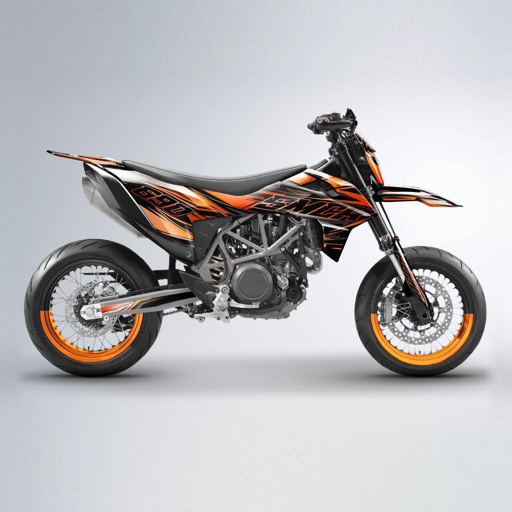 PRESENCE KTM SMC 690 supermoto graphics kit in Orange