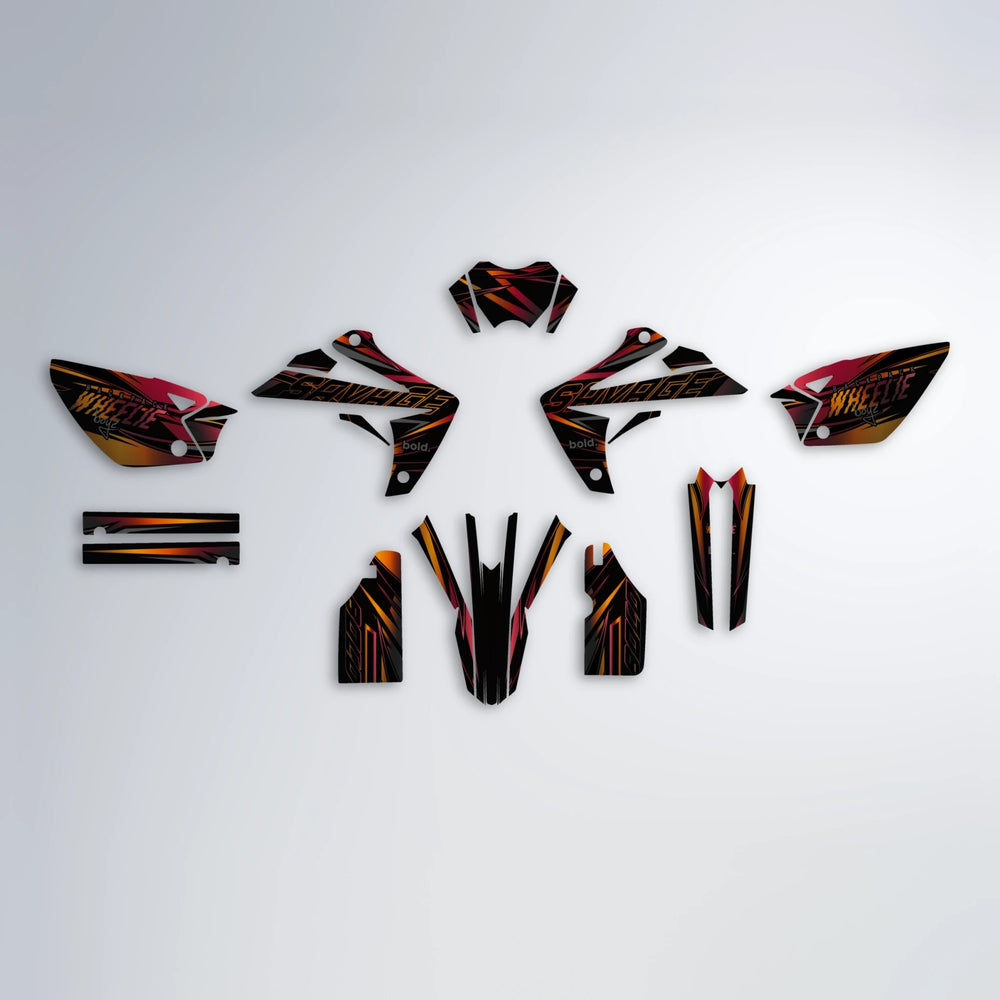 PRESENCE Rieju MRT graphics kit parts layout in Black & Red