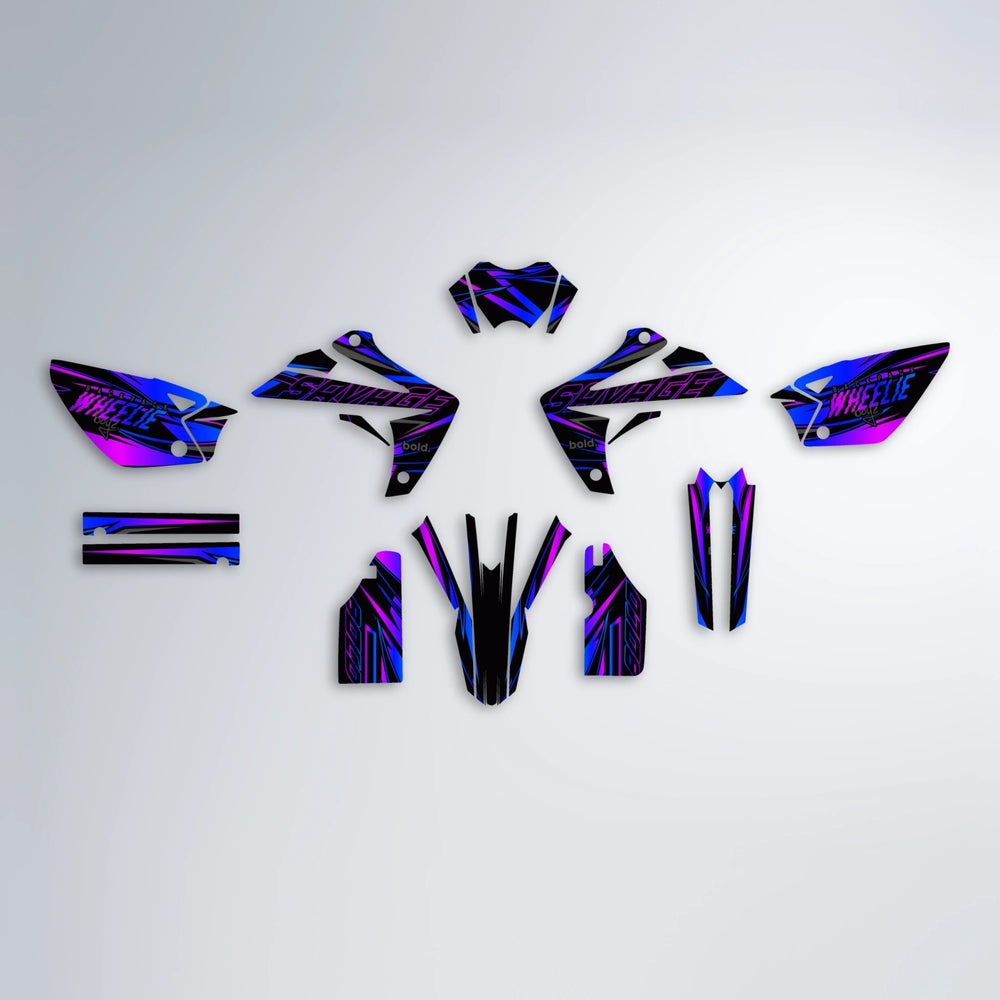 PRESENCE Rieju MRT graphics kit parts layout in Blue