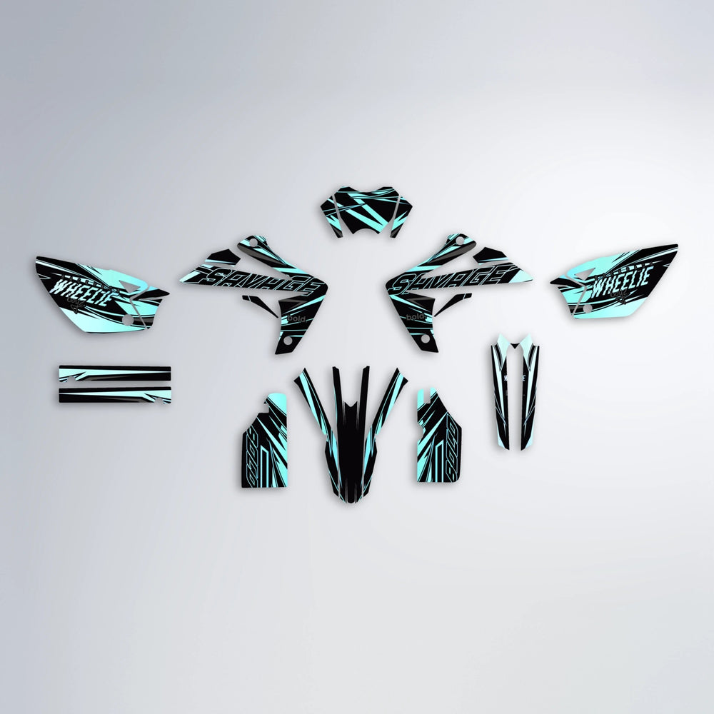 PRESENCE Rieju MRT graphics kit parts layout in Mint