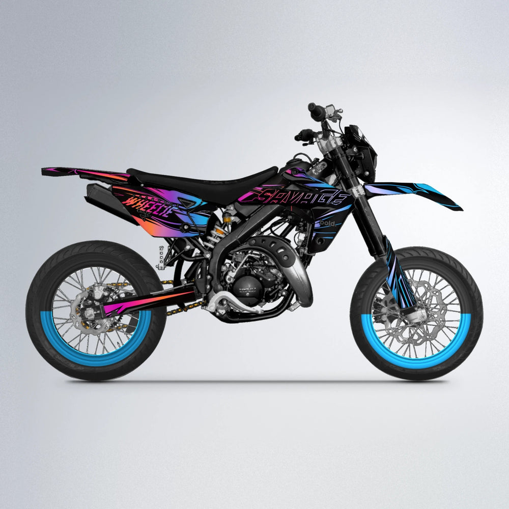 PRESENCE Rieju MRT supermoto graphics kit in Pink & Light Blue