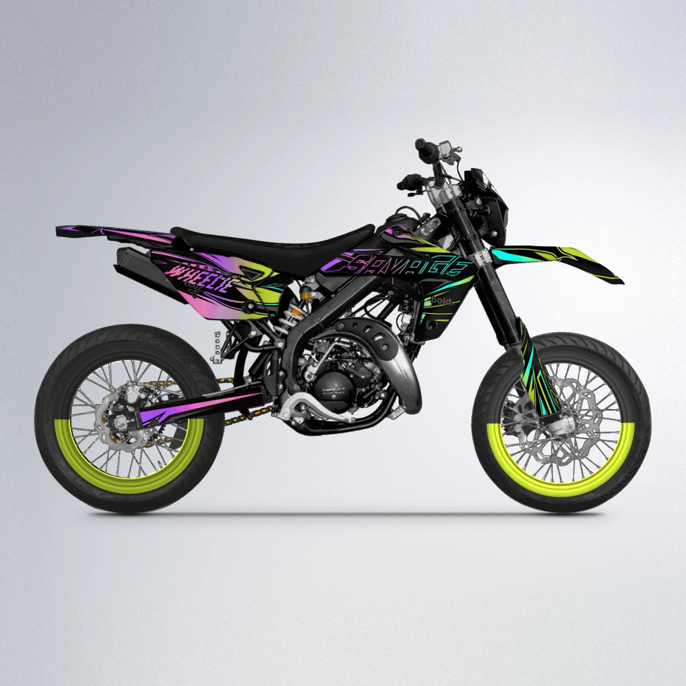 PRESENCE Rieju MRT supermoto graphics kit in Purple & Yellow