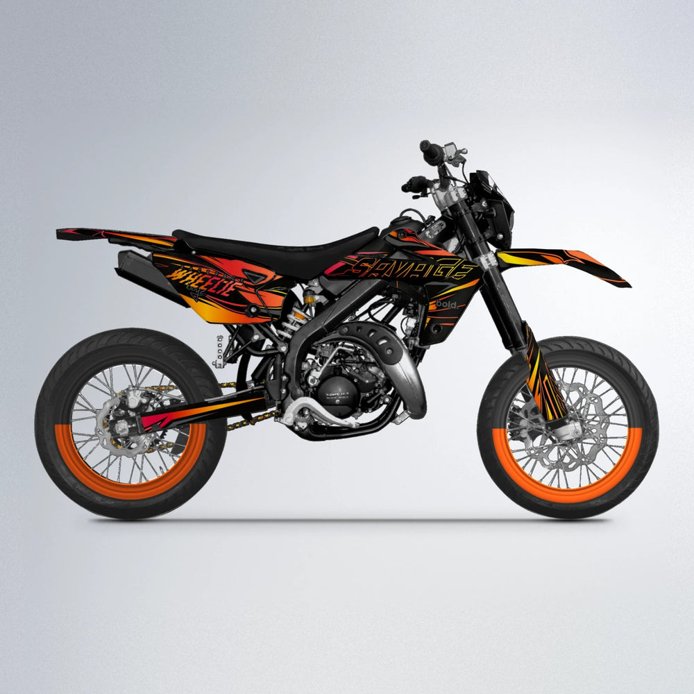 PRESENCE Rieju MRT supermoto graphics kit in Red & Orange