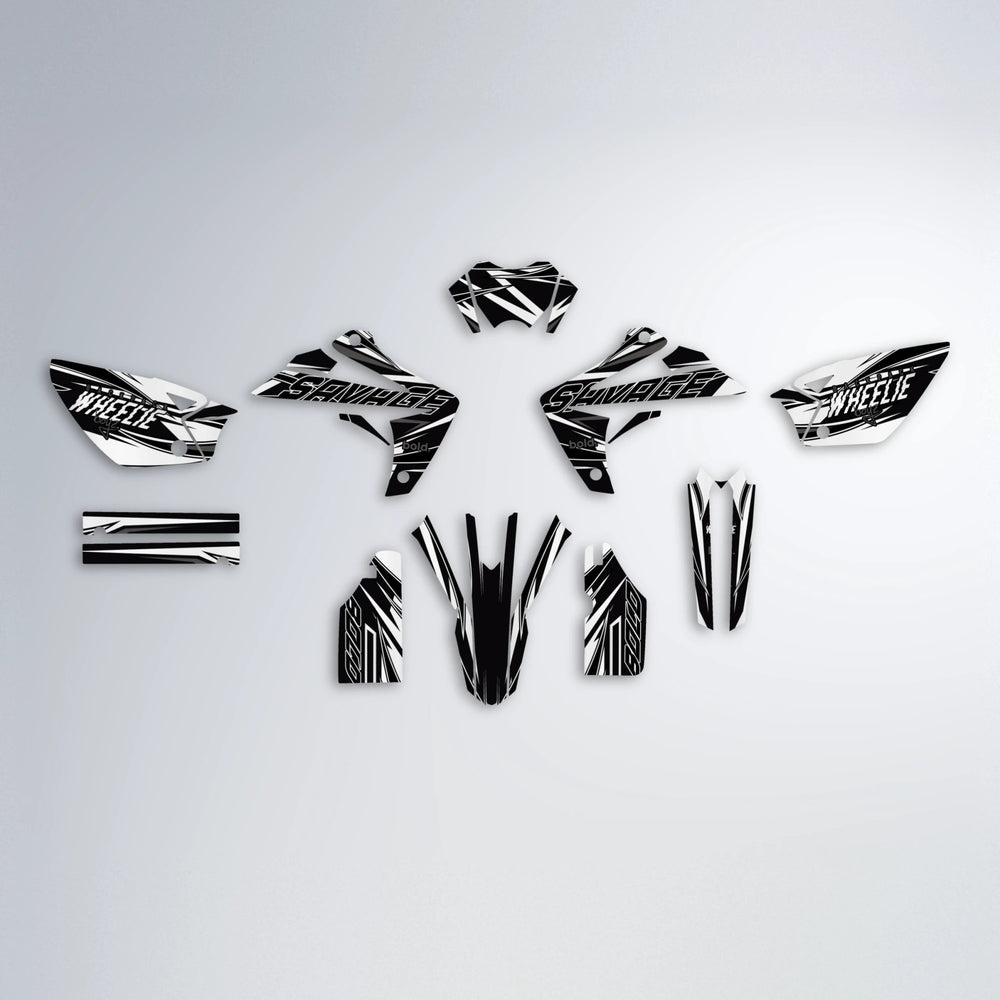 PRESENCE Rieju MRT graphics kit parts layout in White