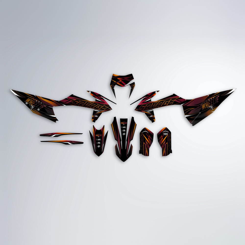 PRESENCE graphics kit parts layout in Black & Red