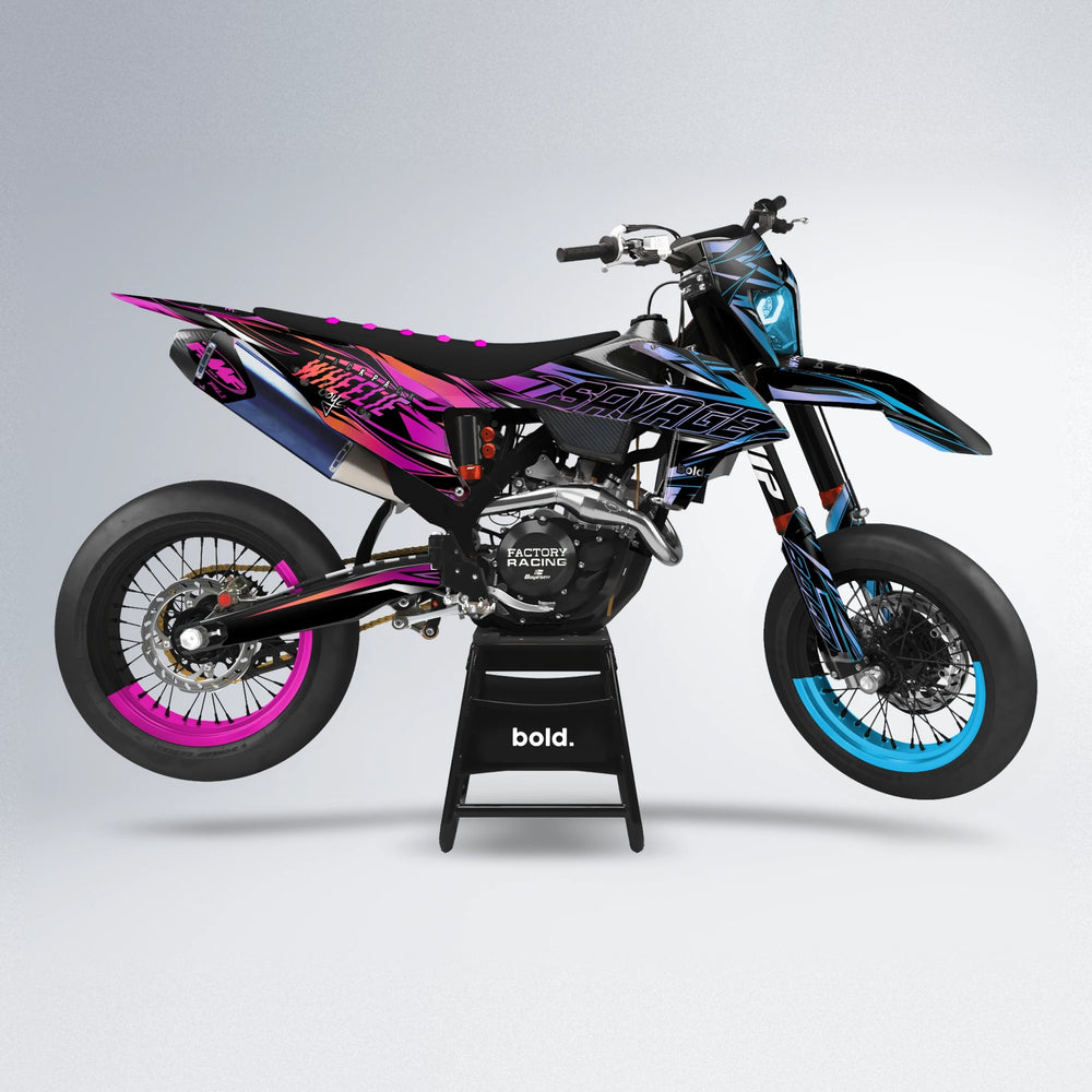 PRESENCE supermoto graphics kit in Pink & Light Blue