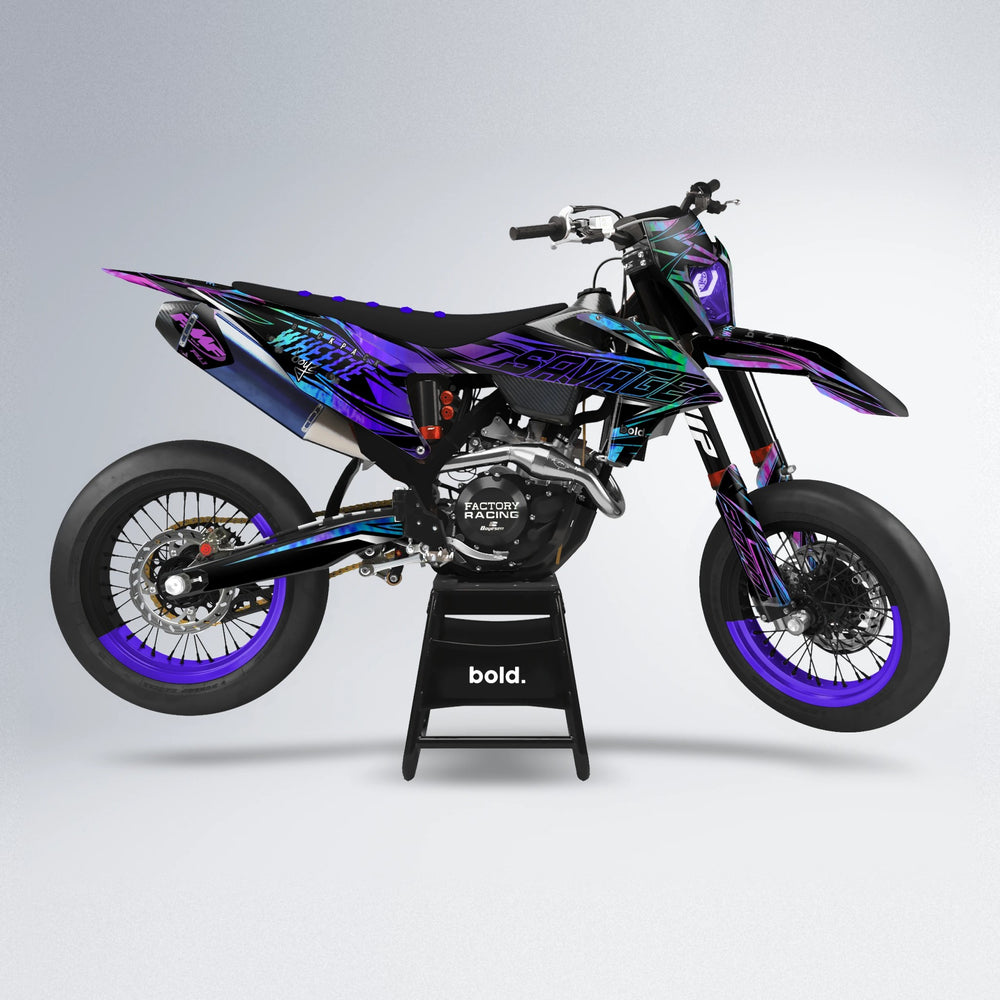 PRESENCE supermoto graphics kit in Purple Holo