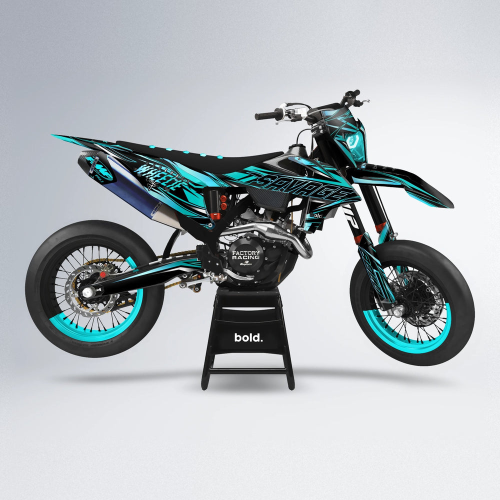 PRESENCE supermoto graphics kit in Teal