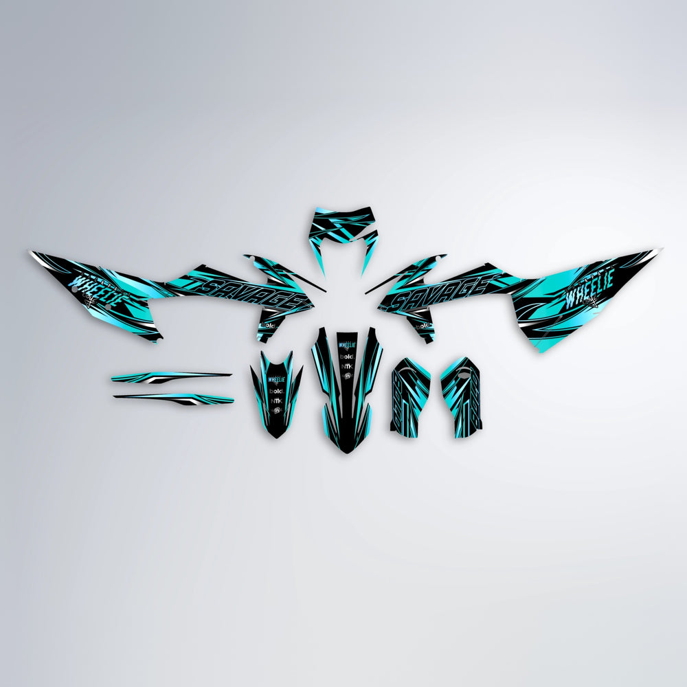 PRESENCE graphics kit parts layout in Teal