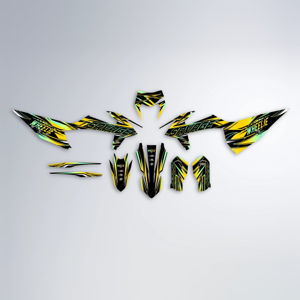 PRESENCE graphics kit parts layout in Yellow