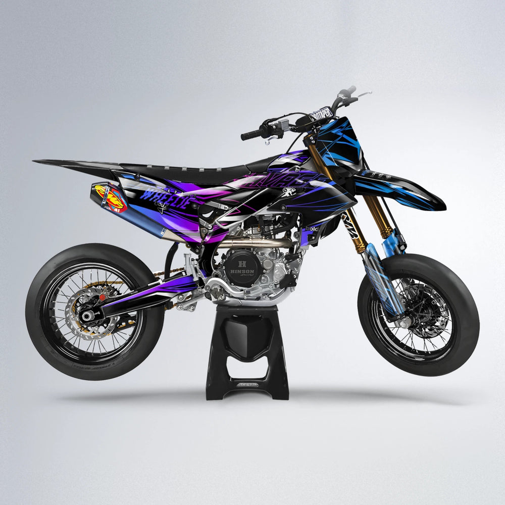 PRESENCE Yamaha YZF SM supermoto graphics kit in Blue Purple Fade