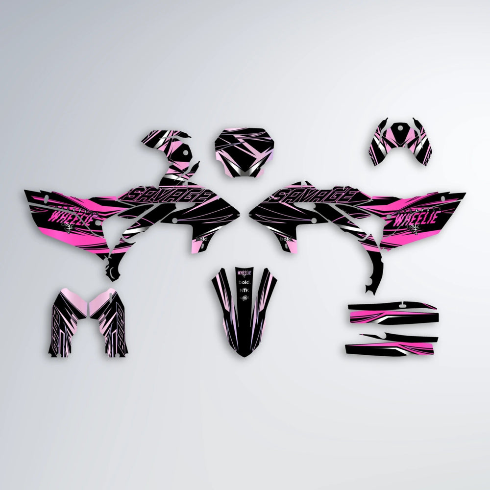 PRESENCE Yamaha YZF SM graphics kit parts layout in Flamingo