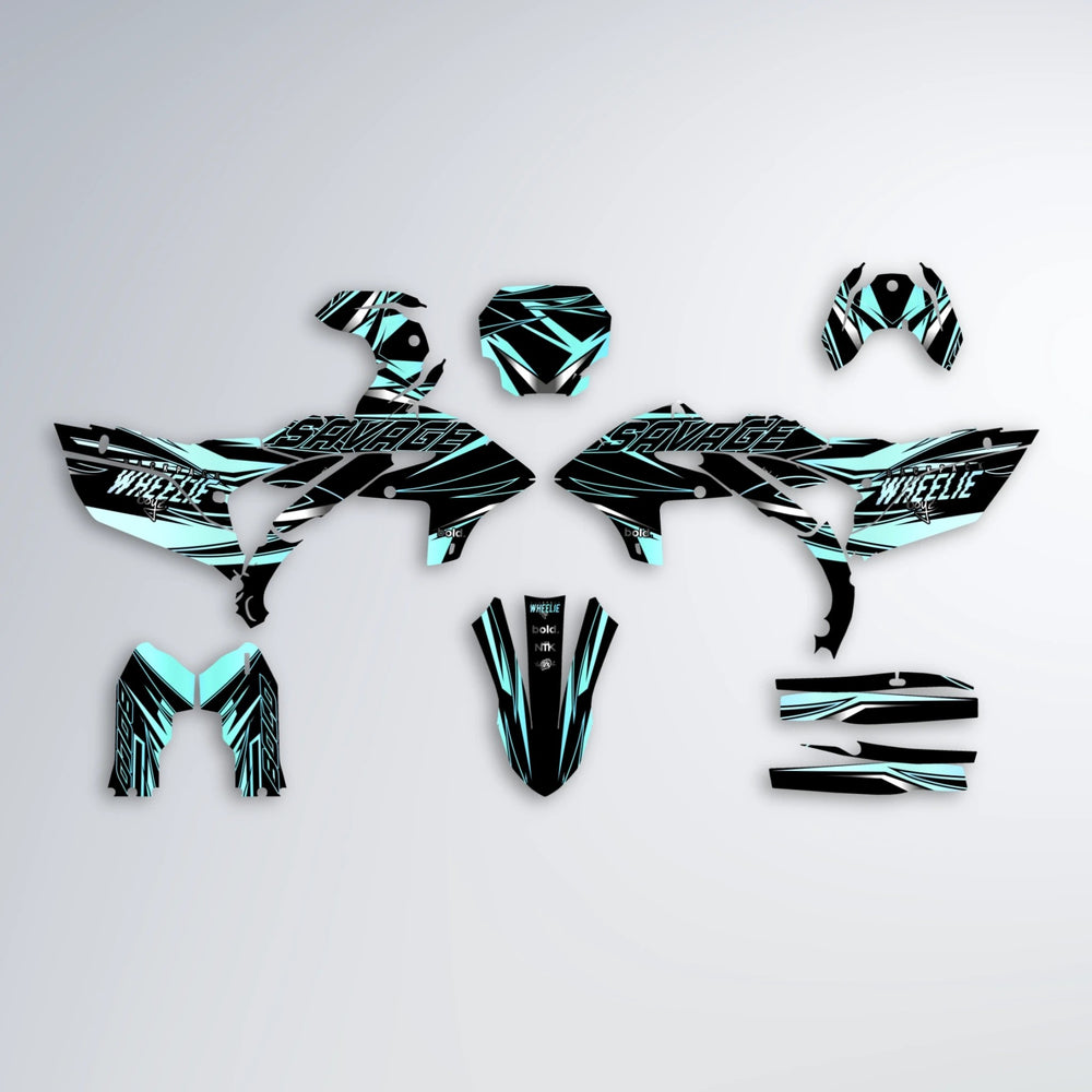 PRESENCE Yamaha YZF SM graphics kit parts layout in Mint