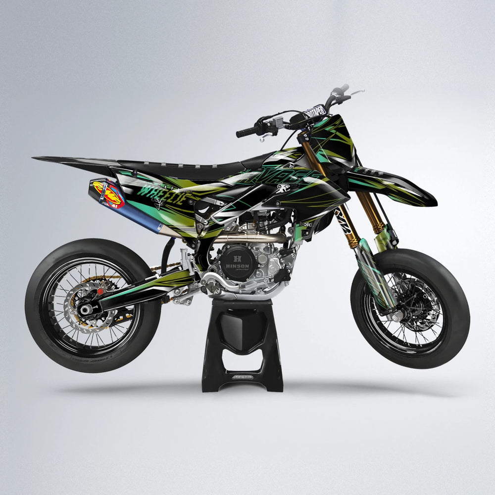 PRESENCE Yamaha YZF SM supermoto graphics kit in Olive