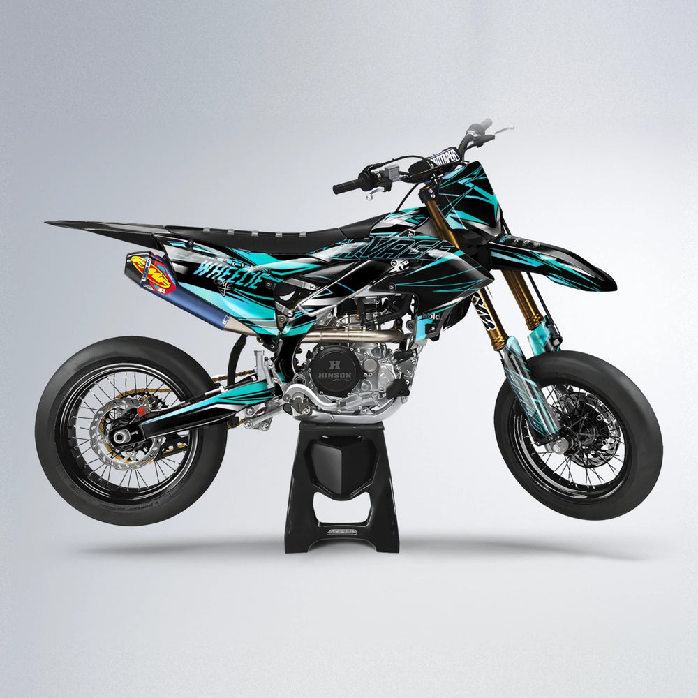 PRESENCE Yamaha YZF SM supermoto graphics kit in Teal