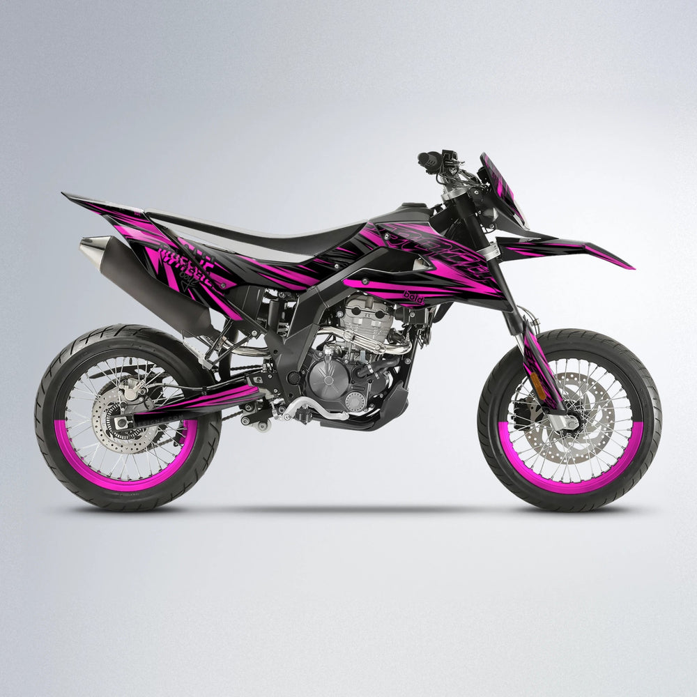 RAGE Aprilia SX 125 supermoto graphics kit in Pink