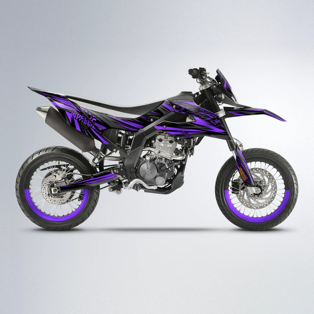 RAGE Aprilia SX 125 supermoto graphics kit in Purple